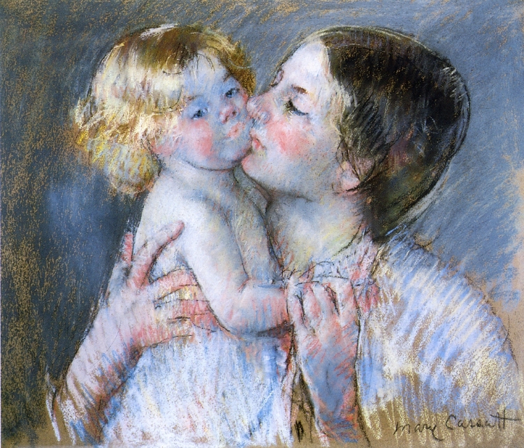 A Kiss for Baby Anne (no. 3) - Mary Cassatt Painting on Canvas